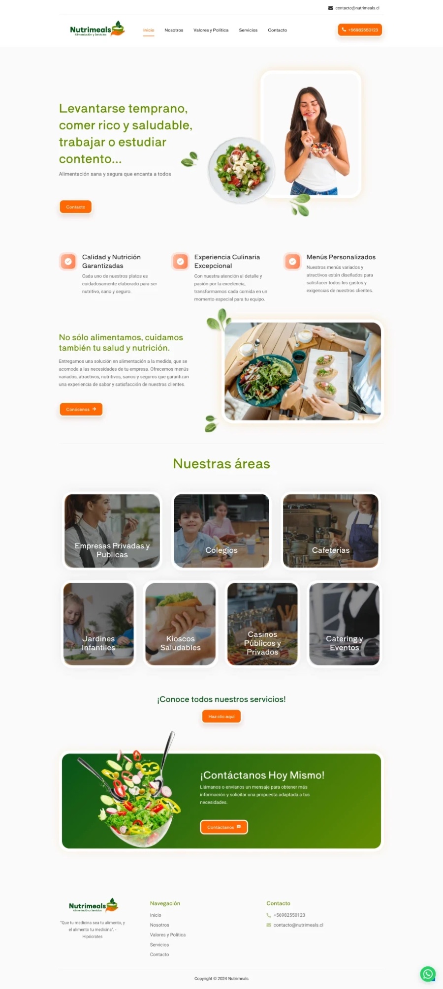 Nutrimeals — sitio web hecho por Astroting